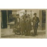 1942 - Group photo with grapes. The people in the photo and the photographer are unknown. Original old photo. Black and white photo sheet, old postcard. (2793638)