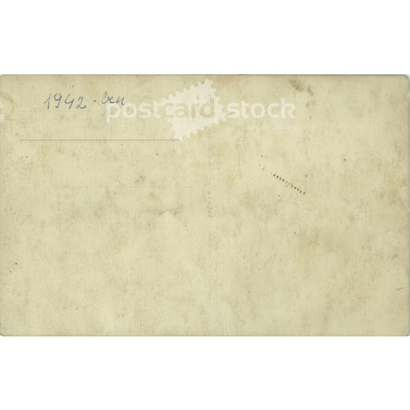 1942 - Group photo with grapes. The people in the photo and the photographer are unknown. Original old photo. Black and white photo sheet, old postcard. (2793638)