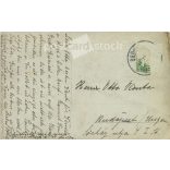 1910s. Group photo of people on vacation. The people in the photo and the photographer are unknown. Original old photo. Black and white photo, old postcard. (2793647)