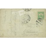 1910 - Young woman in summer clothes, studio shot. The person in the picture and the photographer are unknown. Original old photo. Black and white photo, old postcard. (2793648)