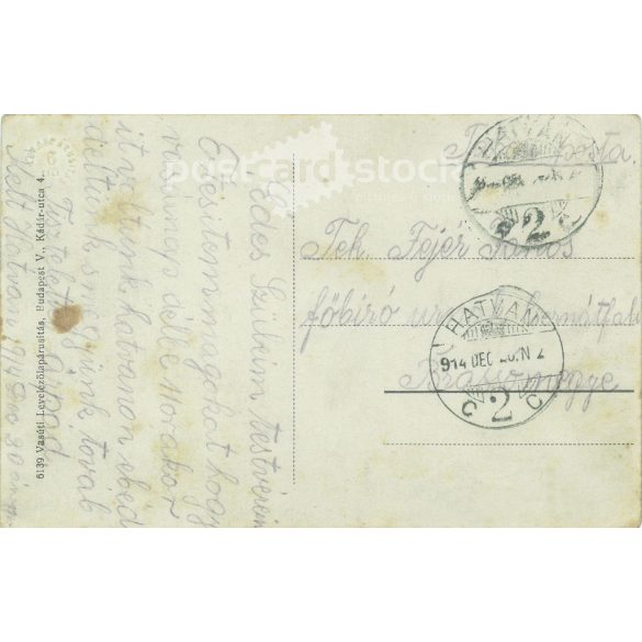 1914 - Hatvan, railway station. The people in the picture and the photographer are unknown. Original old photo. Black and white photo, old postcard. (2793653)