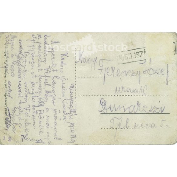 1919 - Kisújszállás, Market Square. The people in the picture and the photographer are unknown. Original old photo. Colored photo, old postcard. (2793654)