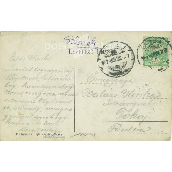 1907 - Košice, National Theatre. Published by Eschwig and Hajts. Original old photo. Colored photo, old postcard. (2793656)