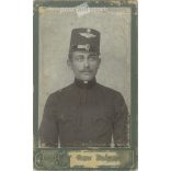 1916 - Photo of Ferenc Maltvin, a railway worker. The photographer is unknown. Original  Cabinet card / CDV photo / hardback photo. (2793658)