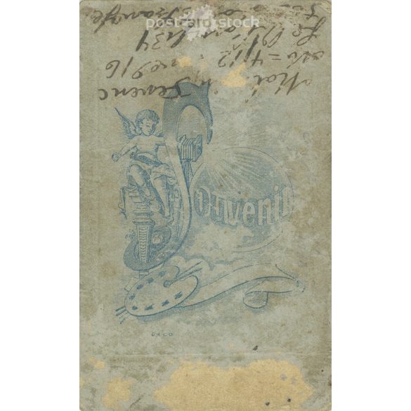 1916 - Photo of Ferenc Maltvin, a railway worker. The photographer is unknown. Original  Cabinet card / CDV photo / hardback photo. (2793658)