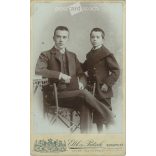 Studio photo of brothers, in Budapest. The work of the Elbl and Pietsch studio. Old photo, original  Cabinet card / CDV photo / hardback photo. (2793659)