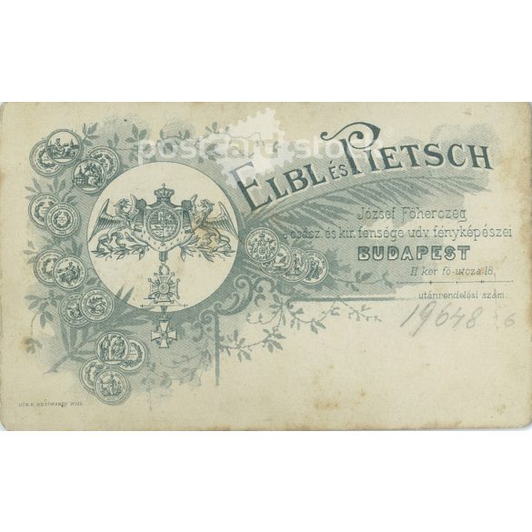 Studio photo of brothers, in Budapest. The work of the Elbl and Pietsch studio. Old photo, original  Cabinet card / CDV photo / hardback photo. (2793659)