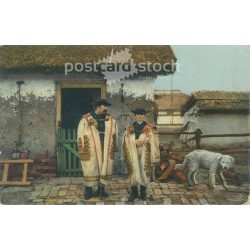   Hortobágy’s biography. Edition of the tax collector and his son. Original old photo. Colored photo sheet, old postcard. (2793660)