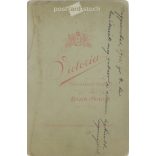 1905 - Studio photo of a young woman. The photo is a work of the Victoria Photo Studio. The person in the photo is unknown. Old photo. Original  Cabinet card / CDV photo / hardback photo. (2793663)