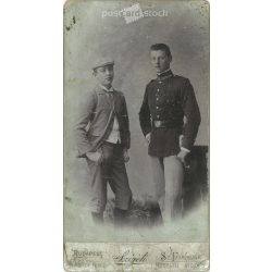   Studio photo of brothers. The photo was taken in the Szigeti photo studio in Székesfehérvár. Old photo. Original  Cabinet card / CDV photo / hardback photo. (2793665)