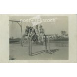 1930 - Young people on vacation. The people in the picture and the photographer are unknown. Original old photo. Black and white photo, old postcard. (2793669)