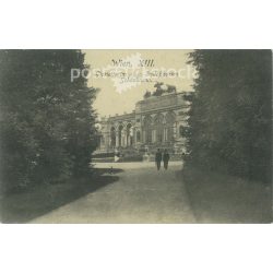  Circa 1900 - Schönbrunn Palace Vienna. One of the most significant Baroque architectural, cultural and historical monuments in Austria and Europe. Original old photo. Black and white photo album, old postcard. (2793751)