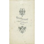 1890s. Studio photo of an elegant gentleman. The person in the photo is unknown. The photo was taken at the Trinquart photo studio in Paris. Old photo. Original cabinet photo / hardback photo / business card, CDV photo. (2793756)