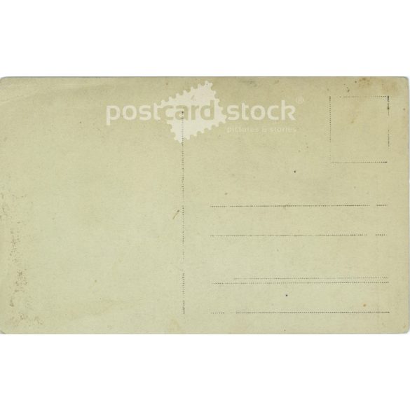 Circa 1910 - Full-length photo of a young girl. The person in the photo and the photographer are unknown. Old photo. Black and white photo sheet, original paper image. (2793759)