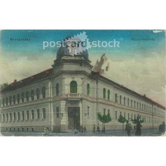 Circa 1910 - Beregszász, Royal Hotel. Original old photo. Colored photo, old postcard. (2793766)