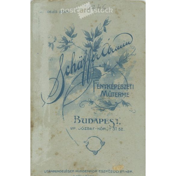 Circa 1910 - Military photo. The photo was taken in Ármin Schaffer’s photo studio in Budapest. The person in the photo and the photographer are unknown. Old photo. Original cabinet photo / hardback photo / business card, CDV photo. (2793774)