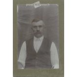 Circa 1900 - Studio photo of a middle-aged man. The photo was taken in Ármin Schaffer’s photo studio in Budapest. Old photo. Original cabinet photo / hardback photo / business card, CDV photo. (2793761)