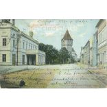 1905 - Sibiu, city theater, Transylvania. Original old photo. Colored photo, old postcard. (2793779)