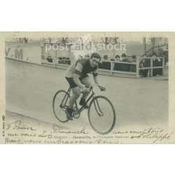   1904 Paris. The national champion - Jacquelin, during the competition. Old photo. Black and white photo sheet, original paper image. (2793781)