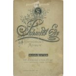 Circa 1900 - Studio photo of brothers. The picture was taken in Schmidt Ede’s photo studio in Budapest. Old photo. Original cabinet photo / hardback photo / business card, CDV photo. (2793782)