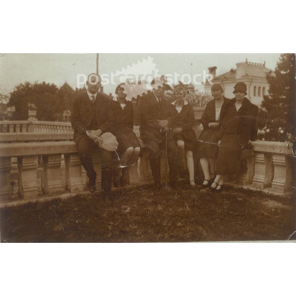 Circa 1910 - On a family outing. The people in the picture and the photographer are unknown. Old photo. Black and white photo sheet, original paper image. (2793785)