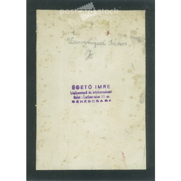 Circa 1910 - János Vidovernyecz drinking wine, with a cigarette, in Békéscsaba. The author of the picture is unknown. Original old photo. Black and white, laminated photo, original paper image. (2793788)