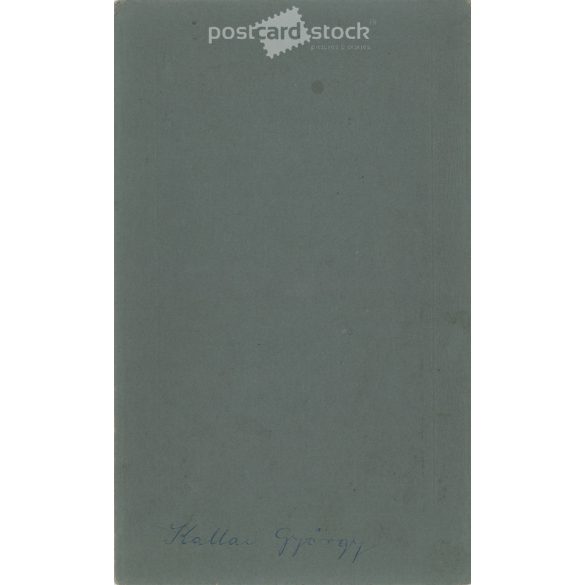 1927 - Portrait photo of György Kallai. The photo was taken in Jenő Dékány’s photo studio in Karcag. Original old photo. Black and white, laminated photo, original paper image. (2793792)