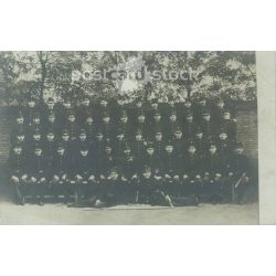   Circa 1914 - Military photo. The people in the photo and the photographer are unknown. Old photo. Black and white photo sheet, original paper image. (2793797)