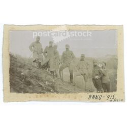   1915 - Group photo of soldiers, Halics. The people in the photo and the photographer are unknown. Original old photo. Black and white photo, original paper photo. (2793801)