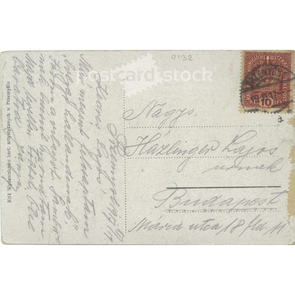 1919 - Przemyśl city in Poland, in the Transcarpathian Voivodeship. Original old photo. Colored photo sheet, old postcard. (2793841)