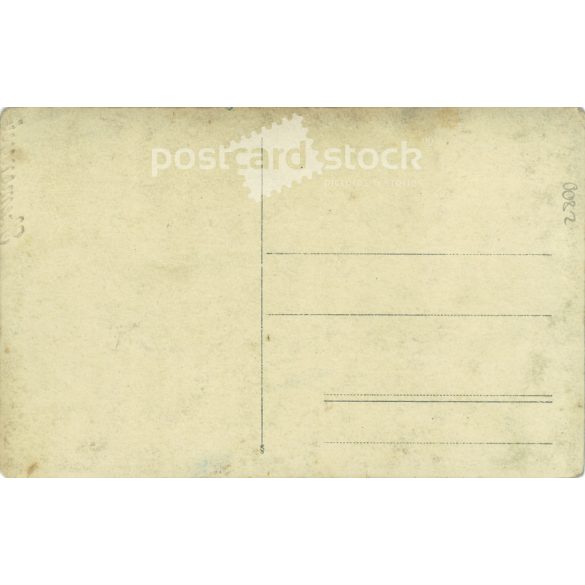 1925 - Brothers in caps. The persons in the picture are unknown. The photo was taken in Sándor Szemenyei’s photo studio in Orosháza. Original old photo. Black and white photo, old postcard. (2793842)