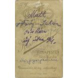 1896 - István Franóy, photo of a young soldier, Orosháza. The photo was taken in the photo studio of József Kiss, Budapest. Original  Cabinet card / CDV photo / hardback photo. (2793843)