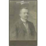 Circa 1900 - Studio photo of a young man, Pécs. The picture was taken in the studio of Károly Zelesny, Pécs. Original  Cabinet card / CDV photo / hardback photo. (2793844)
