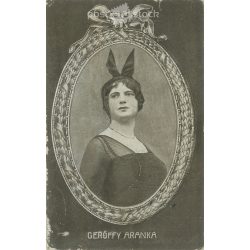   1916 - Photo of actress Aranka Gerőffy. Original photo. Black and white photo, old postcard. (2793849)