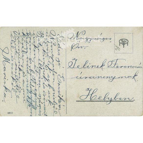 Unknown young lady, in elegant attire. The author of the picture is unknown. Original paper image. Black and white photo, old postcard. (2793859)