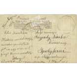 1908 - In folk costume. Lithographed postcard. Unique graphic. Romantic, old postcard. (2793861)