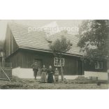 Family group photo, somewhere in Transylvania. The identity of the people in the photo is unknown. Old photo. Black and white photo, original paper photo. (2793869)