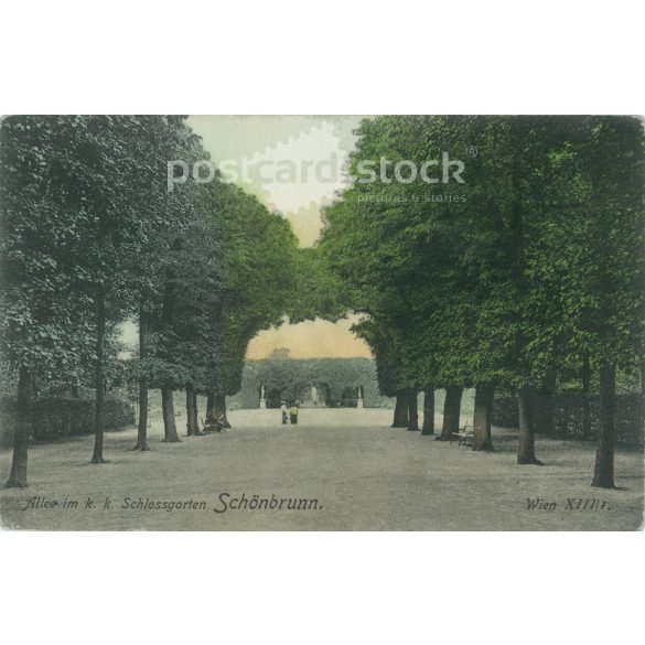 1907 - Schönbrunn, Vienna. Original old photo. Colored photo, old postcard. (2793874)