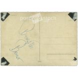 11955 - Brigitte Bardot French actress, singer. German postcard by Krüger. Photo: Cornel Lucas, Advertising image for the film Doctor at Sea. Original paper image. Old photo. Colored photo, old postcard. (2793875)