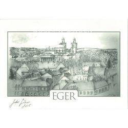   2015 - Eger view. Black and white graphic, signed Gábor Juhos. Offset print. Reproduction. (2793877)