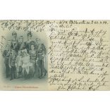 1899 - Emperor William II and his family. Emperor William of Prussia, Empress Augusta Victoria and the children. Original old photo. Black and white photo card, old postcard. (2793880)