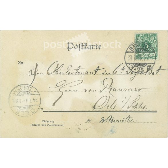 1899 - Emperor William II and his family. Emperor William of Prussia, Empress Augusta Victoria and the children. Original old photo. Black and white photo card, old postcard. (2793880)