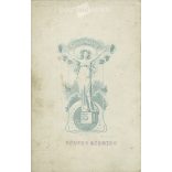 Early 1900s. A pair of siblings cycling in Szentes. The persons in the picture are unknown. The photo is the work of the Kövesy studio. Old photo. Original  Cabinet card / CDV photo / hardback photo. (2793885)