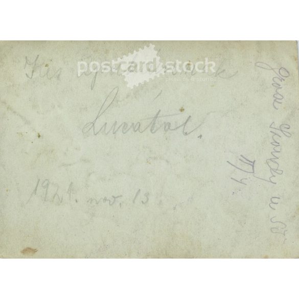 1921- Summer, Szondy Street. To my dad from Luca. Original old photo. Black and white photo, original paper copy. (2793889)