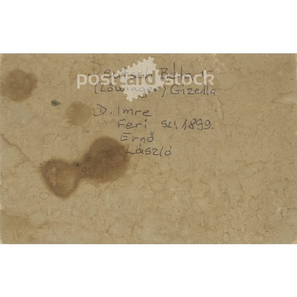 Early 1900s. Studio photo of Béla Deutsch and his family. The photographer is unknown. Old photo. Original  Cabinet card / CDV photo / hardback photo. (2793897)