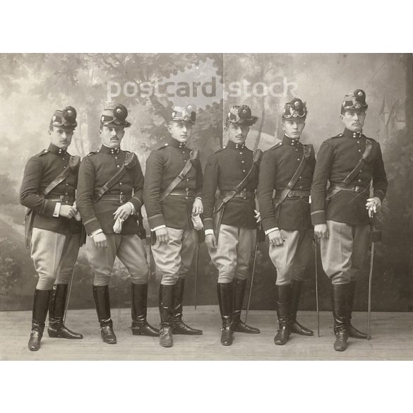 Hugó Barna's photography studio, Miskolc, 1905–1910, six Corporals of the Hungarian infantry of the joint army of the Czar and the Tsar. Original cabinet photo / hardback photo / business card, CDV photo. (2793981)